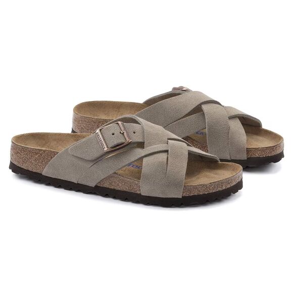 BIRKENSTOCK MEN'S LUGANO SUEDE SANDALS NWOB TAUPE EU 45 US 12 REGULAR - Picture 1 of 7